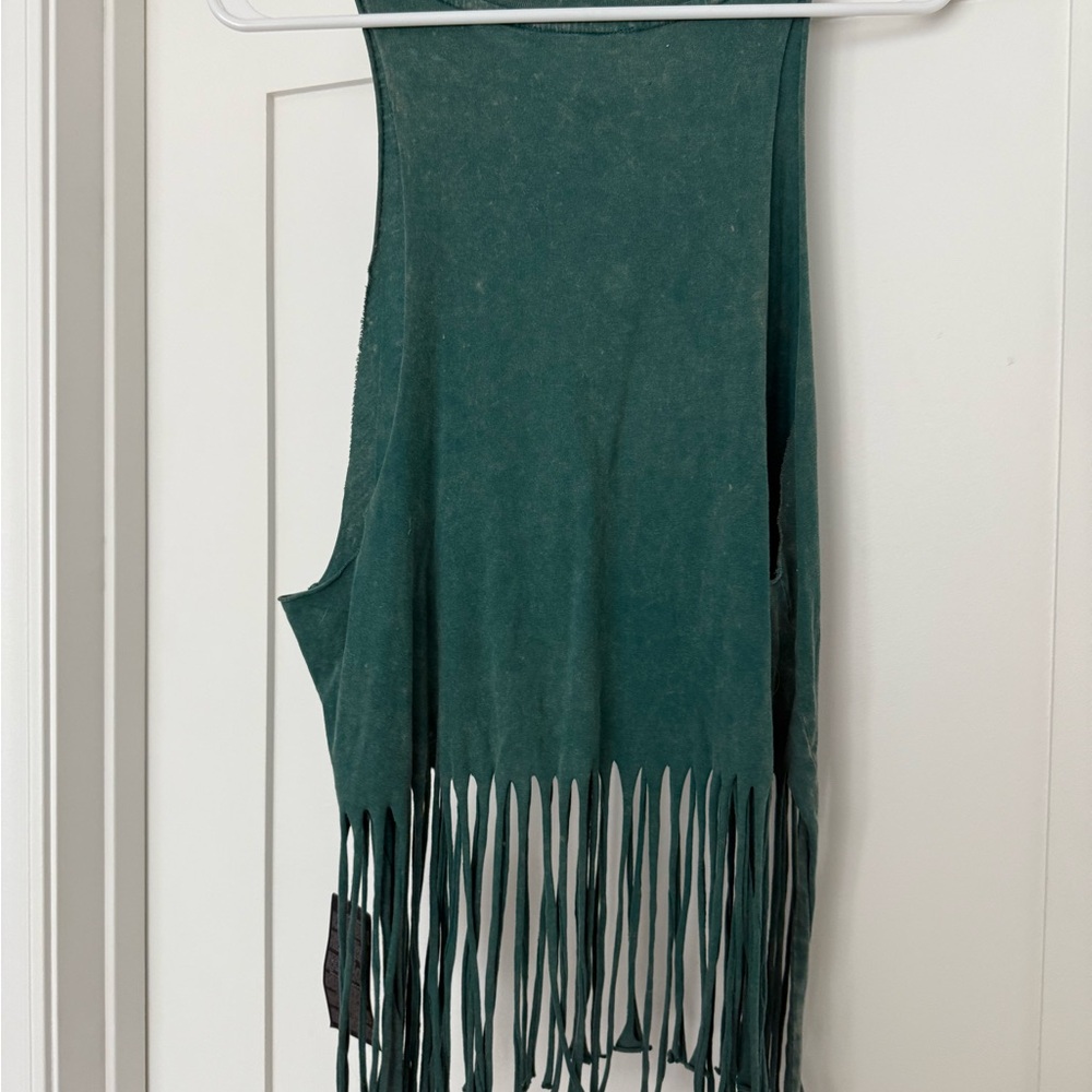 Forever 21 Green Fringe Tank Top - Picture 2 of 3